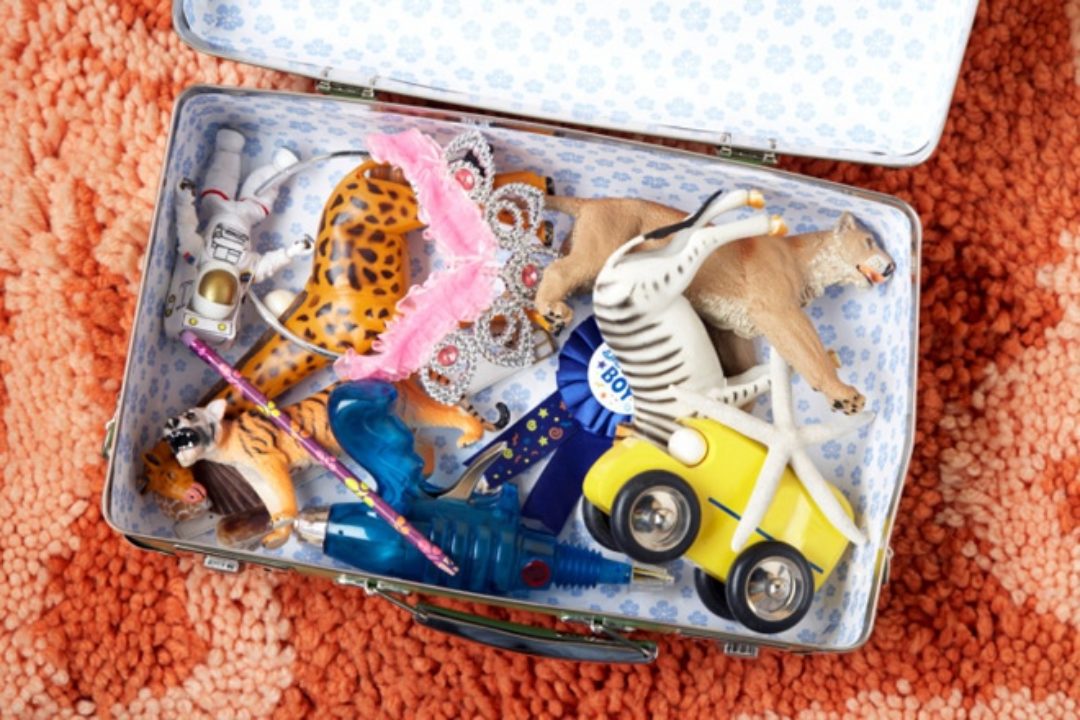Suitcase of kids toys