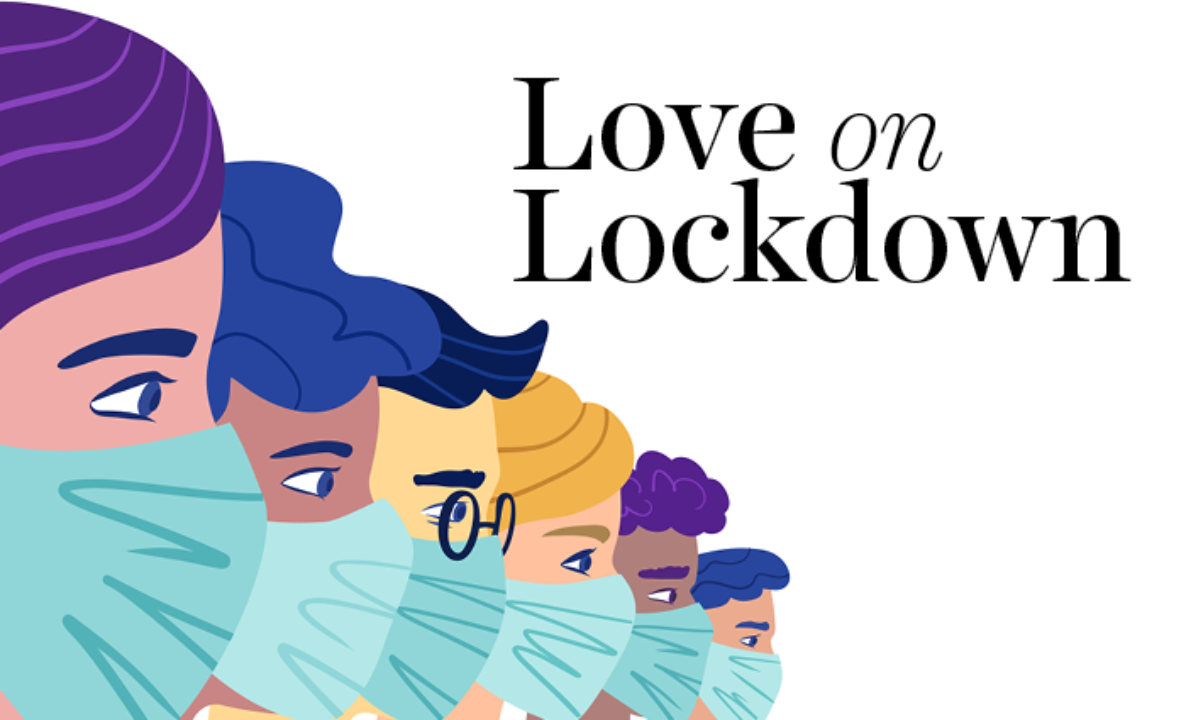 People with facemasks; love on lockdown