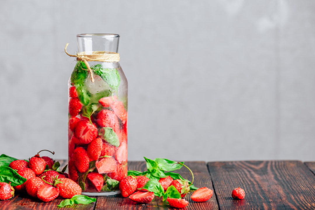 <img src="pitcher with strawberries.jpg" alt="Bottle of Detox Water Infused with Fresh Strawberry and Basil Leaves"/> 