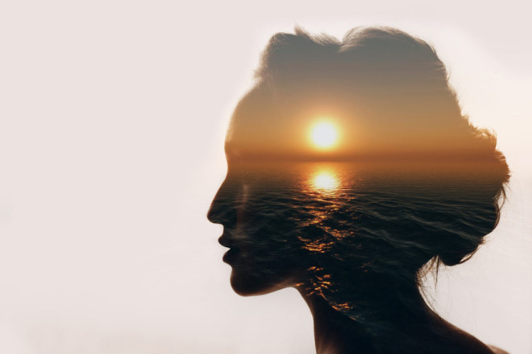woman with sun on her mind